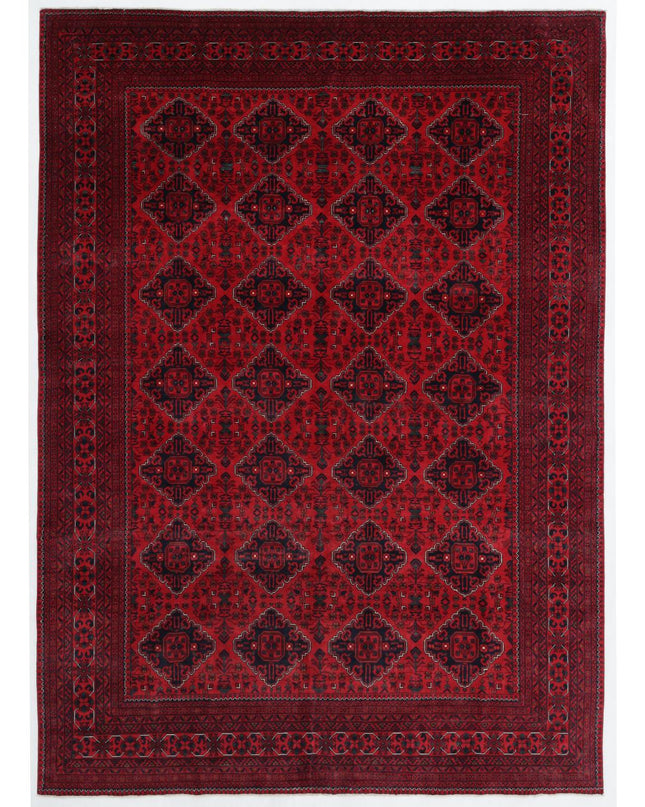 Afghan 8' 2" X 11' 3" Hand Knotted Wool Rug 8' 2" X 11' 3" (249 X 343) / Red / Wool