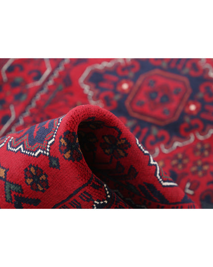 Afghan 2' 8" X 9' 3" Hand Knotted Wool Rug 2' 8" X 9' 3" (81 X 282) / Red / Wool