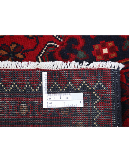 Afghan 2' 8" X 9' 3" Hand Knotted Wool Rug 2' 8" X 9' 3" (81 X 282) / Red / Wool