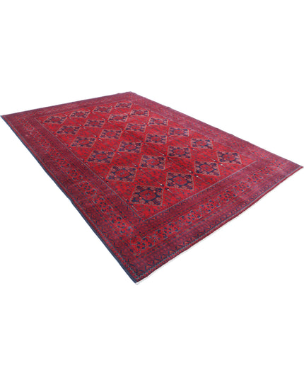 Afghan 8' 0" X 11' 3" Hand Knotted Wool Rug 8' 0" X 11' 3" (244 X 343) / Red / Wool