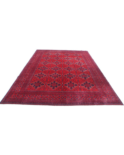 Afghan 8' 0" X 11' 3" Hand Knotted Wool Rug 8' 0" X 11' 3" (244 X 343) / Red / Wool