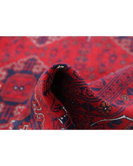 Afghan 8' 0" X 11' 3" Hand Knotted Wool Rug 8' 0" X 11' 3" (244 X 343) / Red / Wool