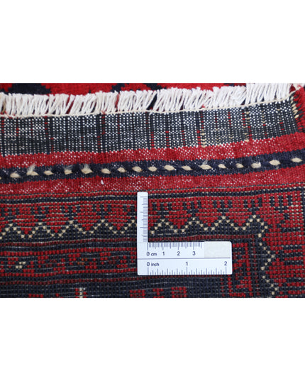 Afghan 3' 0" X 9' 10" Hand Knotted Wool Rug 3' 0" X 9' 10" (91 X 300) / Red / Wool