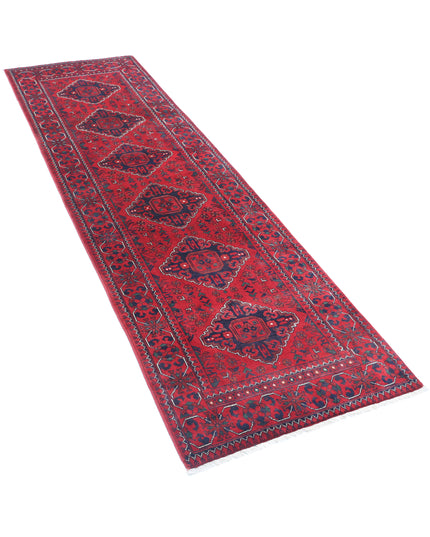Afghan 2' 6" X 9' 0" Hand Knotted Wool Rug 2' 6" X 9' 0" (76 X 274) / Red / Wool