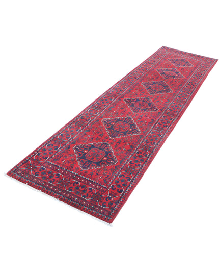 Afghan 2' 6" X 9' 0" Hand Knotted Wool Rug 2' 6" X 9' 0" (76 X 274) / Red / Wool