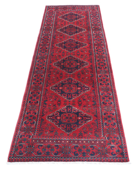 Afghan 2' 6" X 9' 0" Hand Knotted Wool Rug 2' 6" X 9' 0" (76 X 274) / Red / Wool
