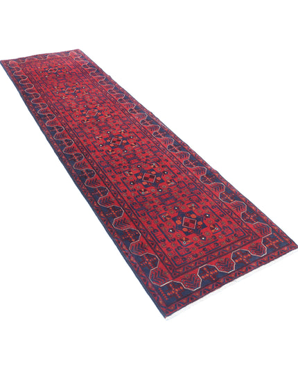 Afghan 2' 8" X 9' 6" Hand Knotted Wool Rug 2' 8" X 9' 6" (81 X 290) / Red / Wool