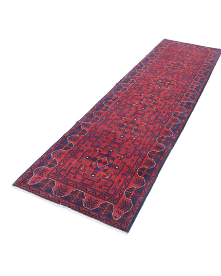 Afghan 2' 8" X 9' 6" Hand Knotted Wool Rug 2' 8" X 9' 6" (81 X 290) / Red / Wool