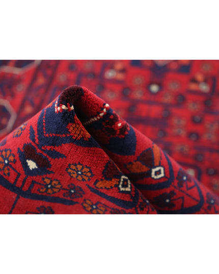Afghan 2' 8" X 9' 6" Hand Knotted Wool Rug 2' 8" X 9' 6" (81 X 290) / Red / Wool