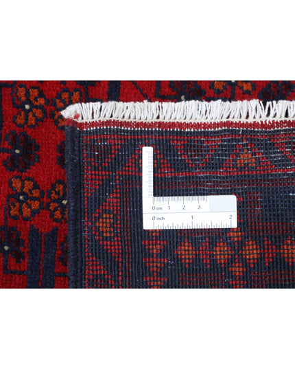 Afghan 2' 8" X 9' 6" Hand Knotted Wool Rug 2' 8" X 9' 6" (81 X 290) / Red / Wool