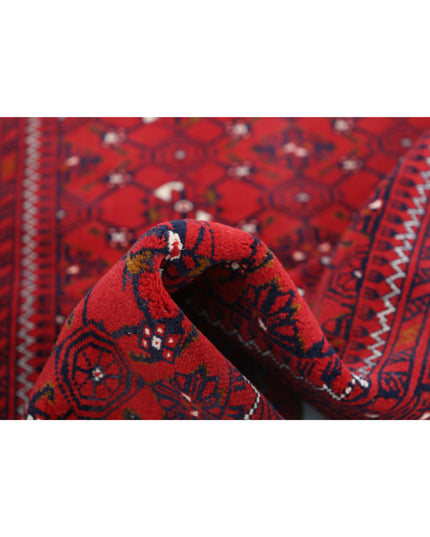 Afghan 3' 1" X 4' 9" Hand Knotted Wool Rug 3' 1" X 4' 9" (94 X 145) / Red / Wool