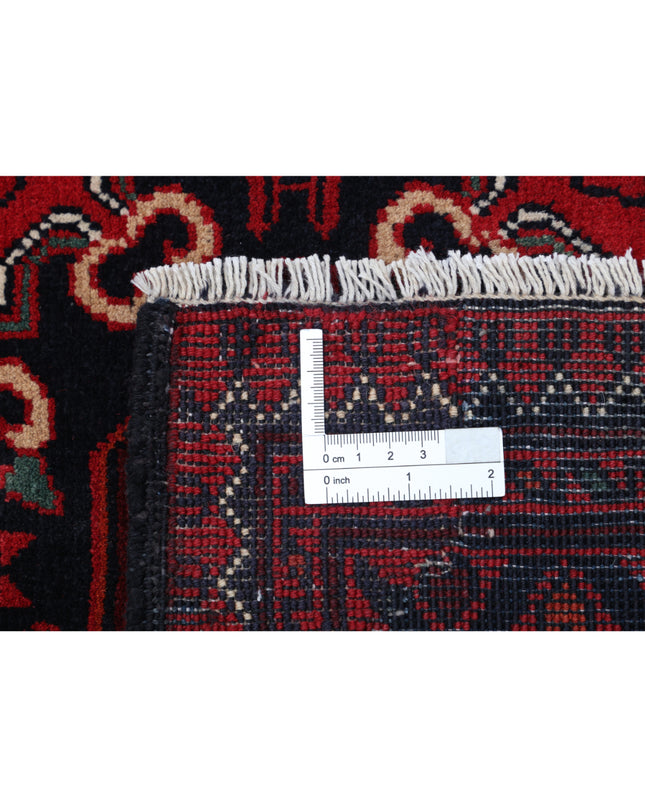 Afghan 6' 6" X 9' 6" Hand Knotted Wool Rug 6' 6" X 9' 6" (198 X 290) / Red / Wool