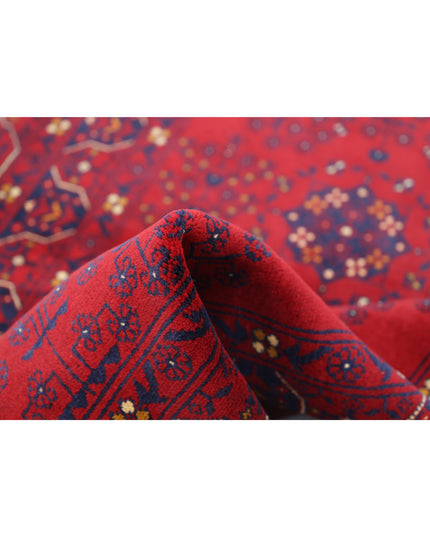 Afghan 3' 0" X 4' 7" Hand Knotted Wool Rug 3' 0" X 4' 7" (91 X 140) / Red / Wool