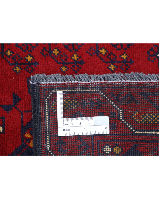 Afghan 3' 0" X 4' 7" Hand Knotted Wool Rug 3' 0" X 4' 7" (91 X 140) / Red / Wool