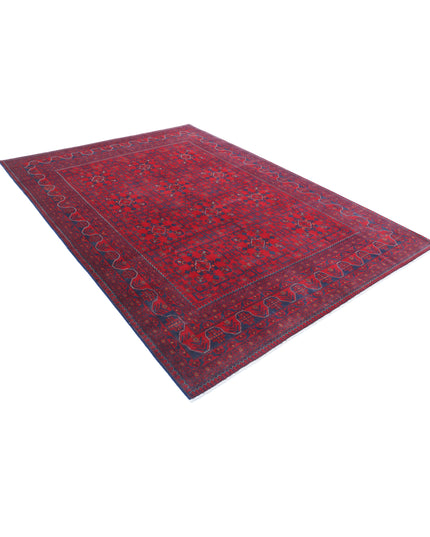 Afghan 6' 8" X 9' 4" Hand Knotted Wool Rug 6' 8" X 9' 4" (203 X 284) / Red / Wool