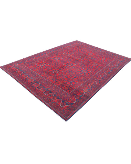 Afghan 6' 8" X 9' 4" Hand Knotted Wool Rug 6' 8" X 9' 4" (203 X 284) / Red / Wool