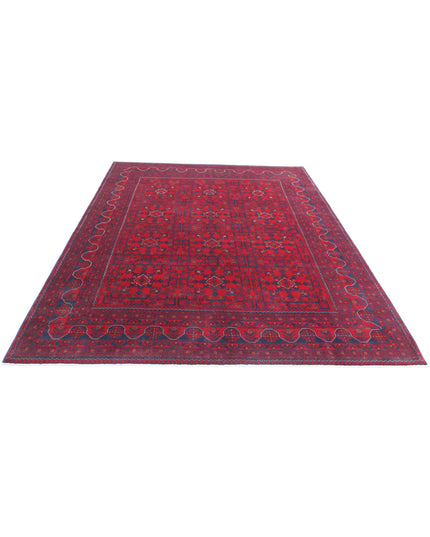 Afghan 6' 8" X 9' 4" Hand Knotted Wool Rug 6' 8" X 9' 4" (203 X 284) / Red / Wool