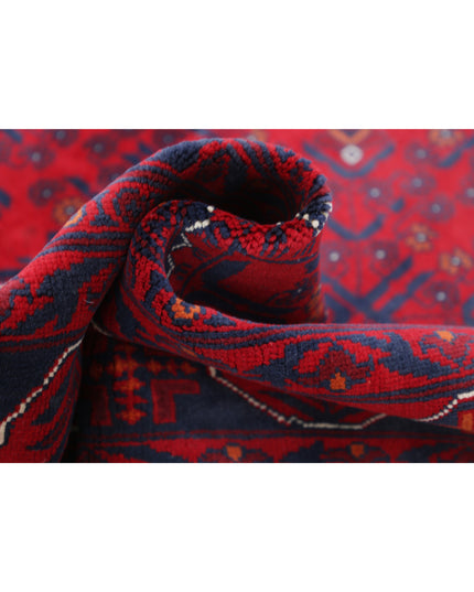 Afghan 6' 8" X 9' 4" Hand Knotted Wool Rug 6' 8" X 9' 4" (203 X 284) / Red / Wool