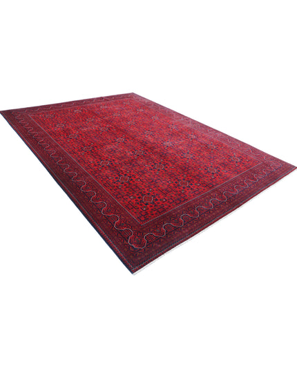 Afghan 8' 4" X 11' 3" Hand Knotted Wool Rug 8' 4" X 11' 3" (254 X 343) / Red / Wool