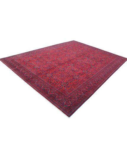 Afghan 8' 4" X 11' 3" Hand Knotted Wool Rug 8' 4" X 11' 3" (254 X 343) / Red / Wool