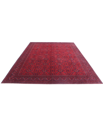 Afghan 8' 4" X 11' 3" Hand Knotted Wool Rug 8' 4" X 11' 3" (254 X 343) / Red / Wool