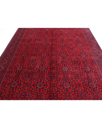 Afghan 8' 4" X 11' 3" Hand Knotted Wool Rug 8' 4" X 11' 3" (254 X 343) / Red / Wool