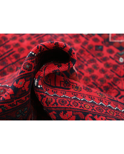 Afghan 6' 6" X 9' 5" Hand Knotted Wool Rug 6' 6" X 9' 5" (198 X 287) / Red / Wool