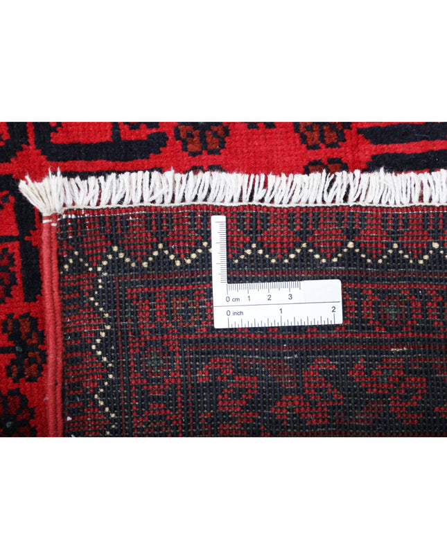 Afghan 6' 6" X 9' 5" Hand Knotted Wool Rug 6' 6" X 9' 5" (198 X 287) / Red / Wool