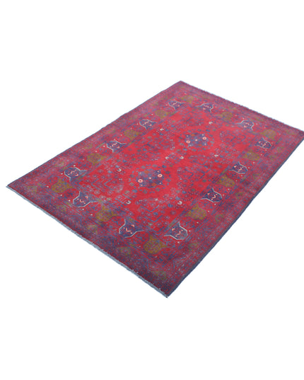 Afghan 3' 3" X 4' 11" Hand Knotted Wool Rug 3' 3" X 4' 11" (99 X 150) / Red / Wool