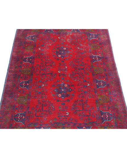 Afghan 3' 3" X 4' 11" Hand Knotted Wool Rug 3' 3" X 4' 11" (99 X 150) / Red / Wool