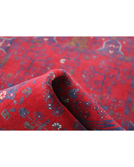 Afghan 3' 3" X 4' 11" Hand Knotted Wool Rug 3' 3" X 4' 11" (99 X 150) / Red / Wool