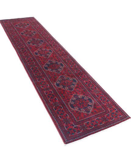 Afghan 2' 6" X 10' 0" Hand Knotted Wool Rug 2' 6" X 10' 0" (76 X 305) / Red / Wool
