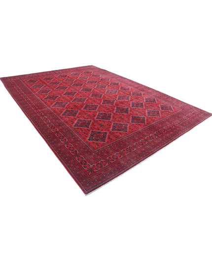 Afghan 9' 9" X 13' 3" Hand Knotted Wool Rug 9' 9" X 13' 3" (297 X 404) / Red / Wool