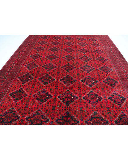 Afghan 9' 9" X 13' 3" Hand Knotted Wool Rug 9' 9" X 13' 3" (297 X 404) / Red / Wool