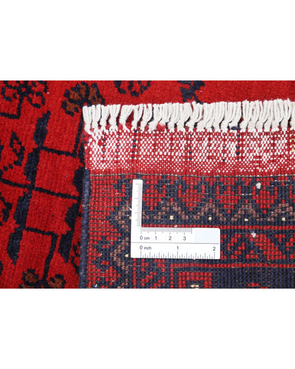 Afghan 3' 4" X 4' 8" Hand Knotted Wool Rug 3' 4" X 4' 8" (101 X 142) / Red / Wool