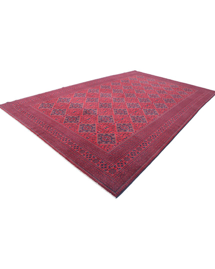 Afghan 9' 10" X 16' 1" Hand Knotted Wool Rug 9' 10" X 16' 1" (300 X 490) / Red / Wool