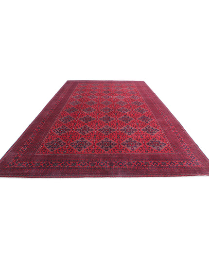 Afghan 9' 10" X 16' 1" Hand Knotted Wool Rug 9' 10" X 16' 1" (300 X 490) / Red / Wool