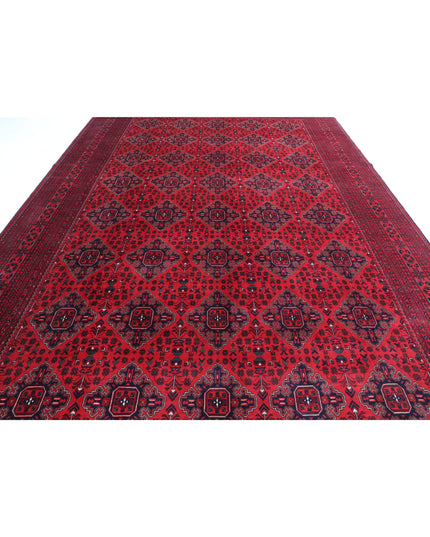 Afghan 9' 10" X 16' 1" Hand Knotted Wool Rug 9' 10" X 16' 1" (300 X 490) / Red / Wool