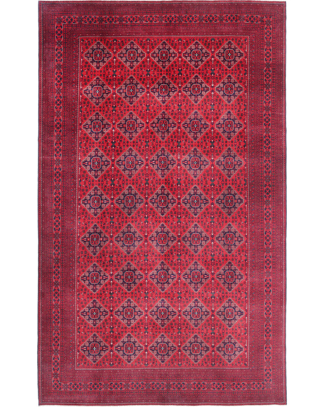 Afghan 9' 10" X 16' 1" Hand Knotted Wool Rug 9' 10" X 16' 1" (300 X 490) / Red / Wool