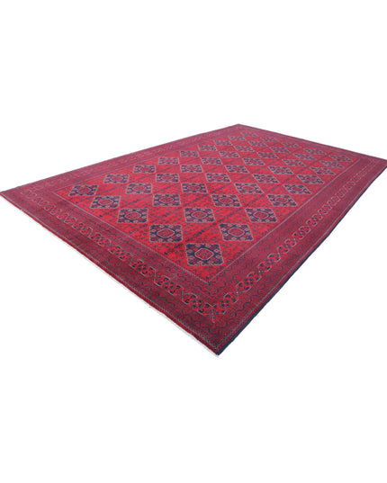 Afghan 9' 8" X 15' 6" Hand Knotted Wool Rug 9' 8" X 15' 6" (295 X 472) / Red / Wool