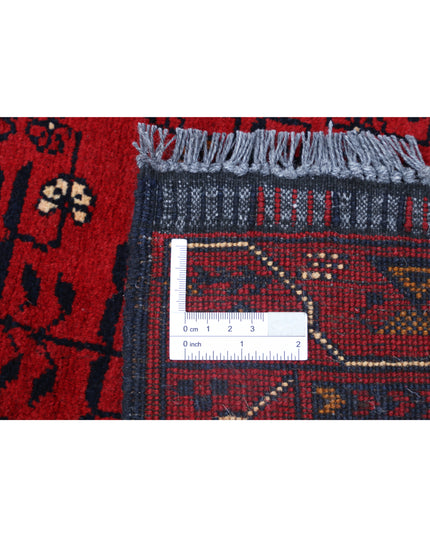 Afghan 3' 3" X 4' 9" Hand Knotted Wool Rug 3' 3" X 4' 9" (99 X 145) / Red / Wool