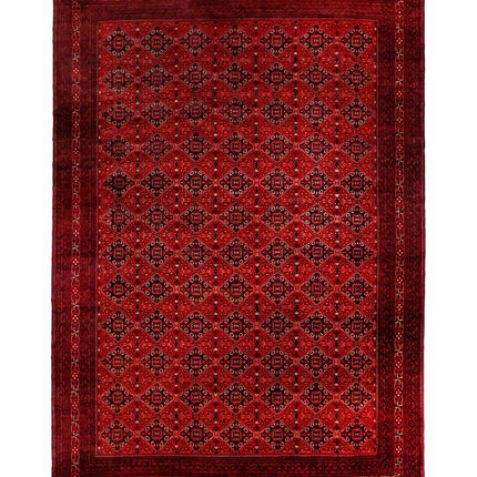 Afghan 12' 10" X 18' 11" Hand Knotted Wool Rug 12' 10" X 18' 11" (391 X 577) / Red / Wool
