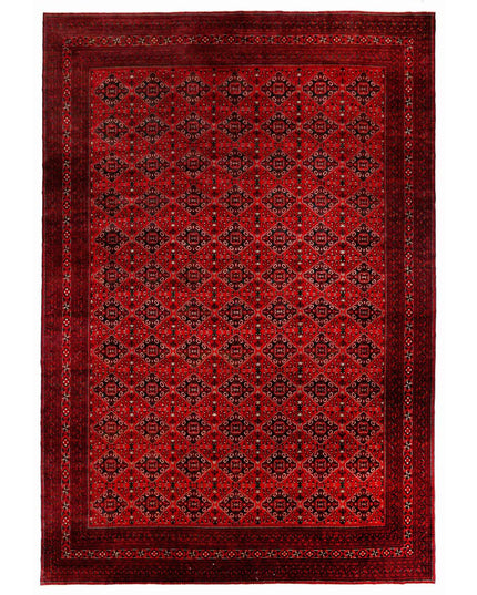 Afghan 12' 10" X 18' 11" Hand Knotted Wool Rug 12' 10" X 18' 11" (391 X 577) / Red / Wool