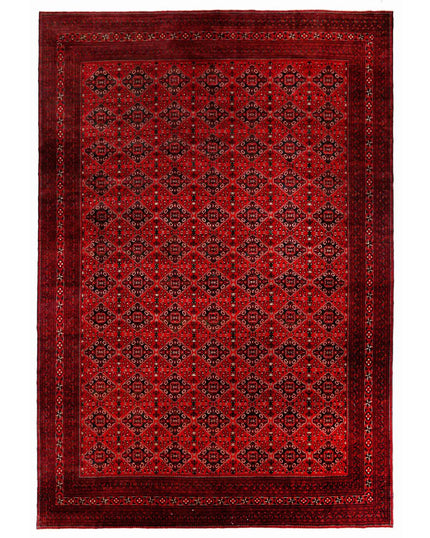Afghan 12' 10" X 18' 11" Hand Knotted Wool Rug 12' 10" X 18' 11" (391 X 577) / Red / Wool