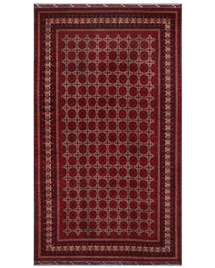 Afghan 9' 8" X 19' 1" Hand Knotted Wool Rug 9' 8" X 19' 1" (295 X 582) / Red / Wool