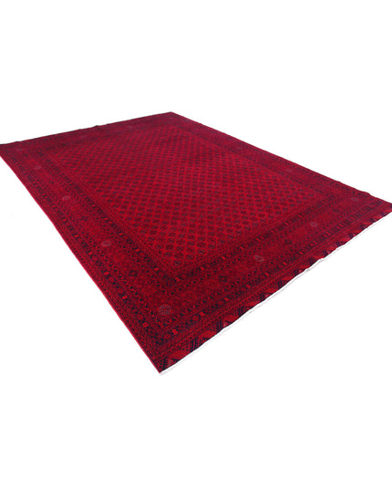 Afghan 7' 9" X 10' 8" Hand Knotted Wool Rug 7' 9" X 10' 8" (236 X 325) / Red / Wool
