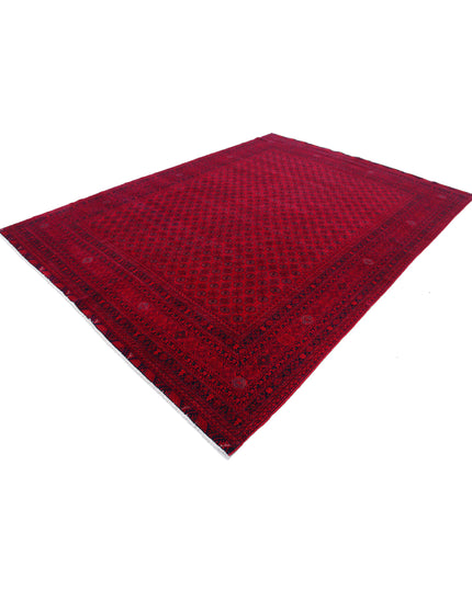 Afghan 7' 9" X 10' 8" Hand Knotted Wool Rug 7' 9" X 10' 8" (236 X 325) / Red / Wool