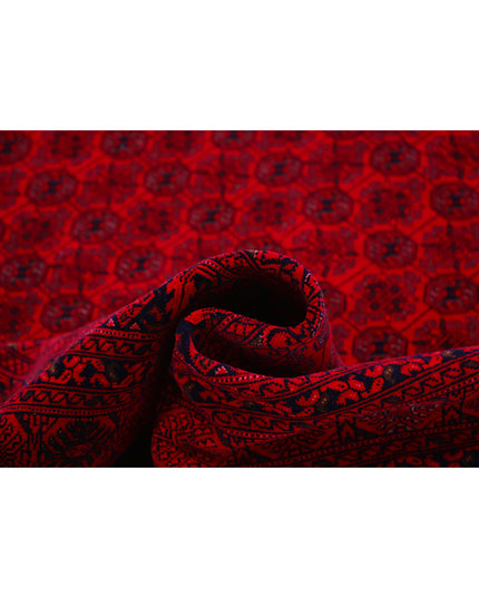 Afghan 7' 9" X 10' 8" Hand Knotted Wool Rug 7' 9" X 10' 8" (236 X 325) / Red / Wool