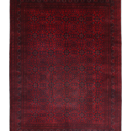 Afghan 8' 2" X 10' 10" Hand Knotted Wool Rug 8' 2" X 10' 10" (249 X 330) / Red / Wool
