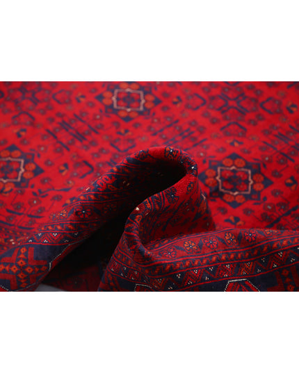 Afghan 6' 6" X 9' 7" Hand Knotted Wool Rug 6' 6" X 9' 7" (198 X 292) / Red / Wool